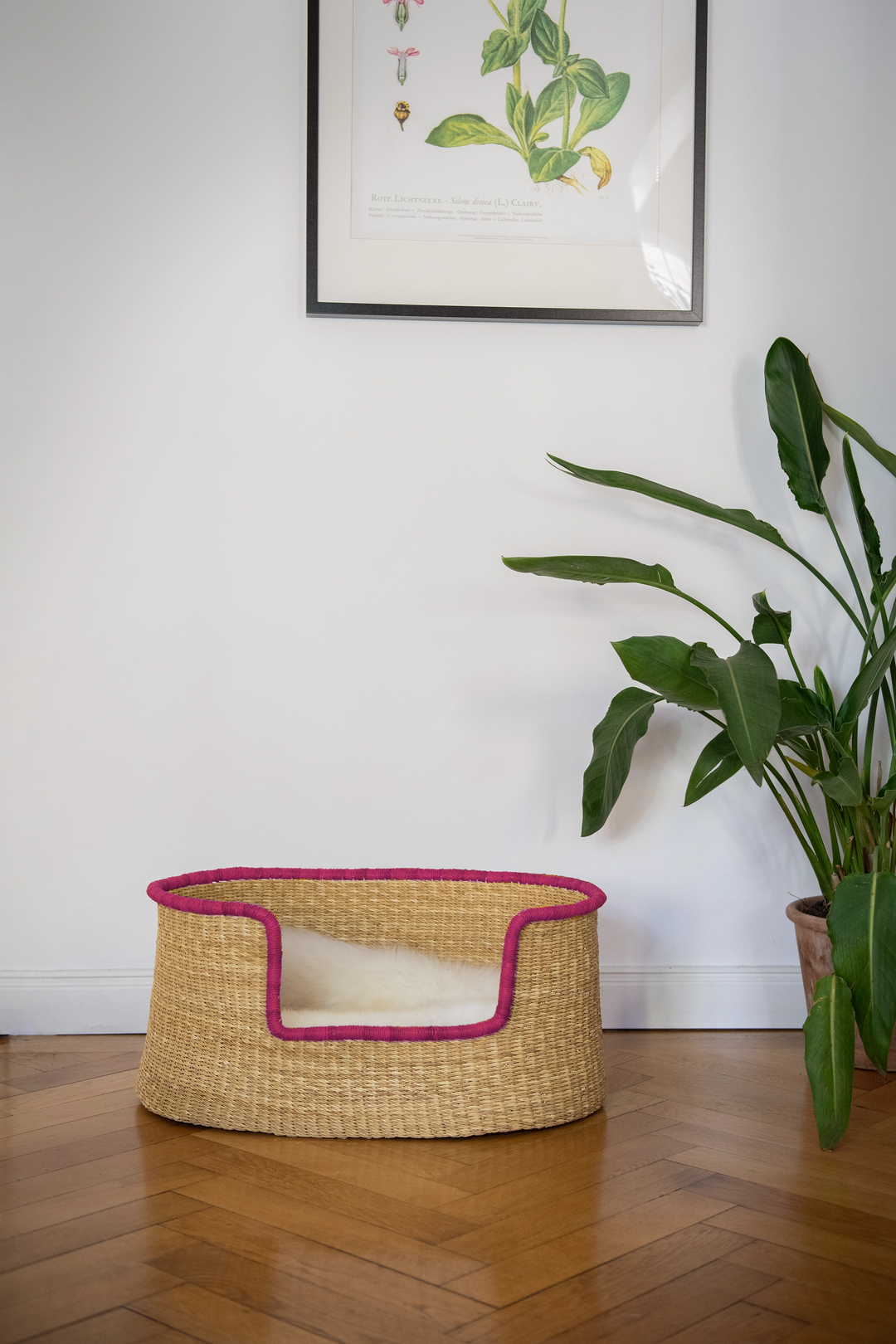 Hundekorb 'natur pink'