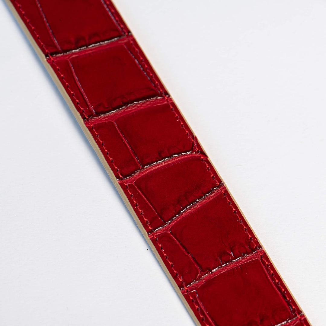 Hundehalsband 'Kroko weinrot'