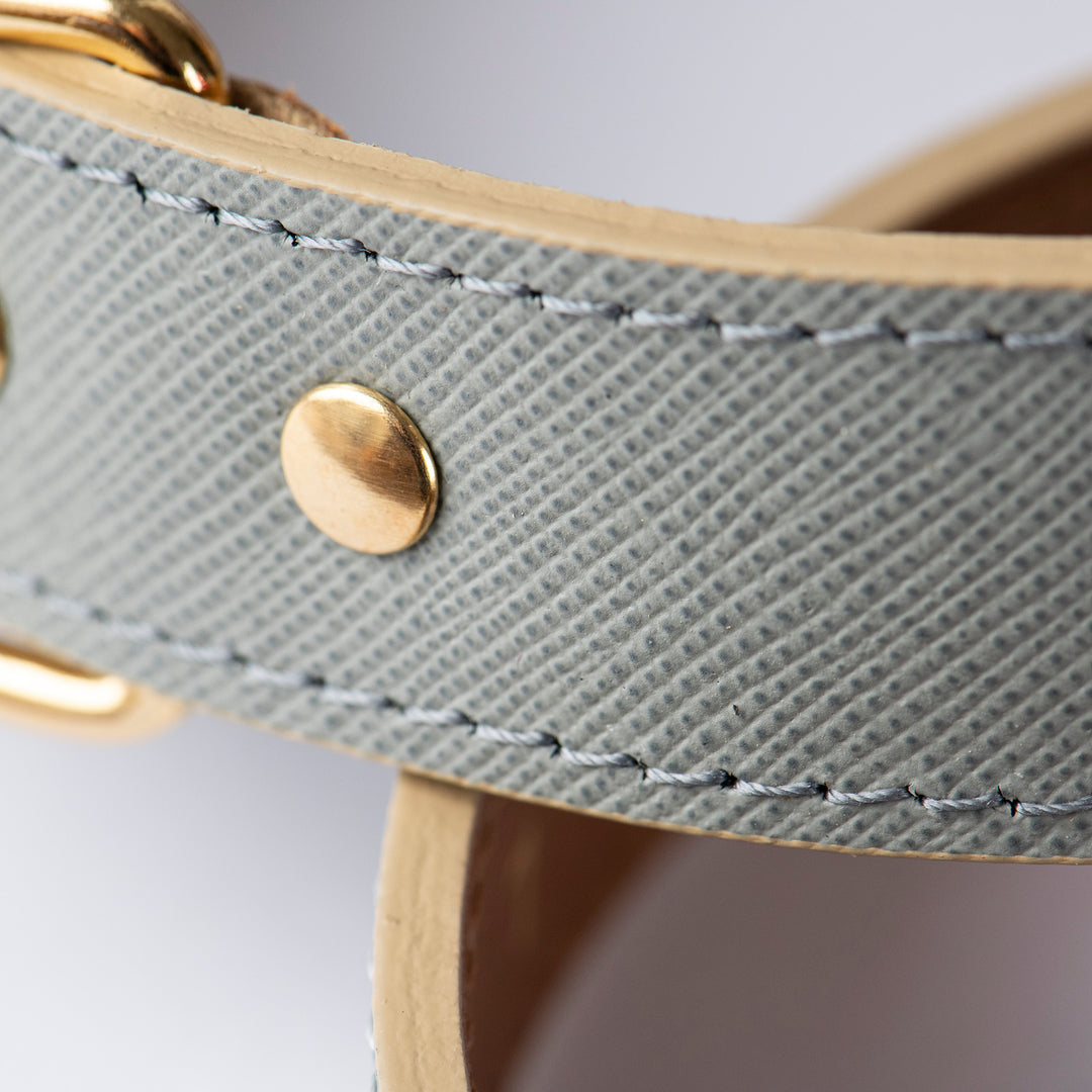 Hundehalsband 'Saffianoleder grau'