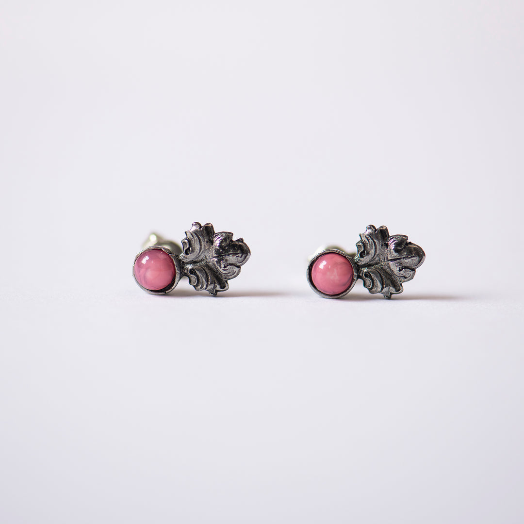 Ohrstecker 'Blatt rosa'