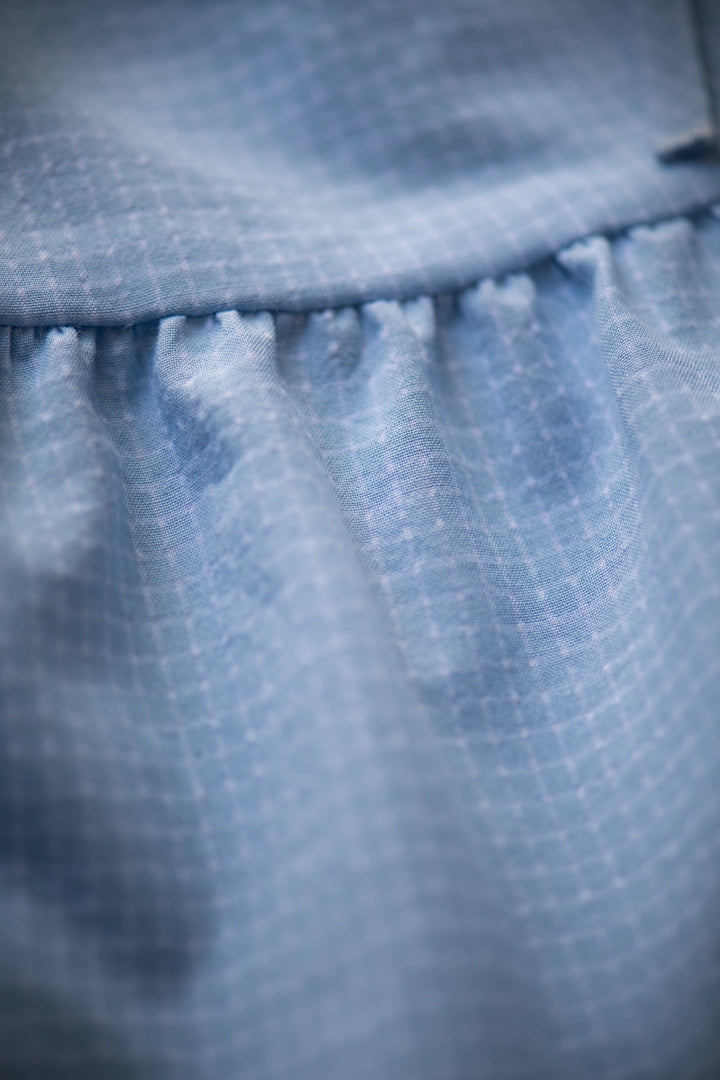 Bluse 'Übersee hellblau kariert'