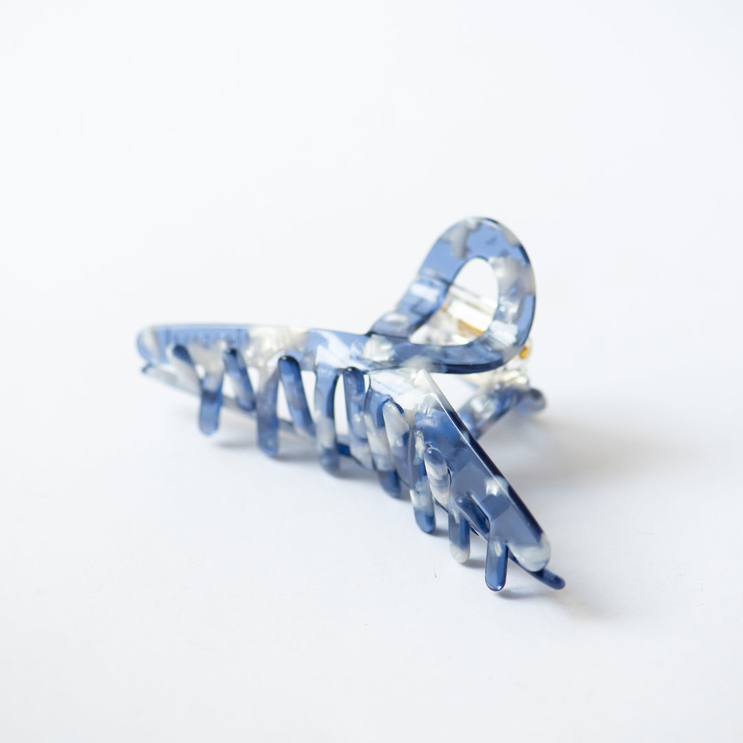 Haarklammer 'Twist blau marmoriert'