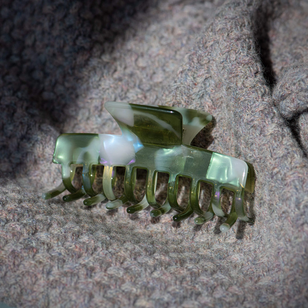 Haarklammer 'grün marmoriert'