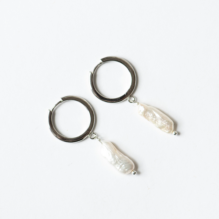 Creolen 'Keshi Perle' silber