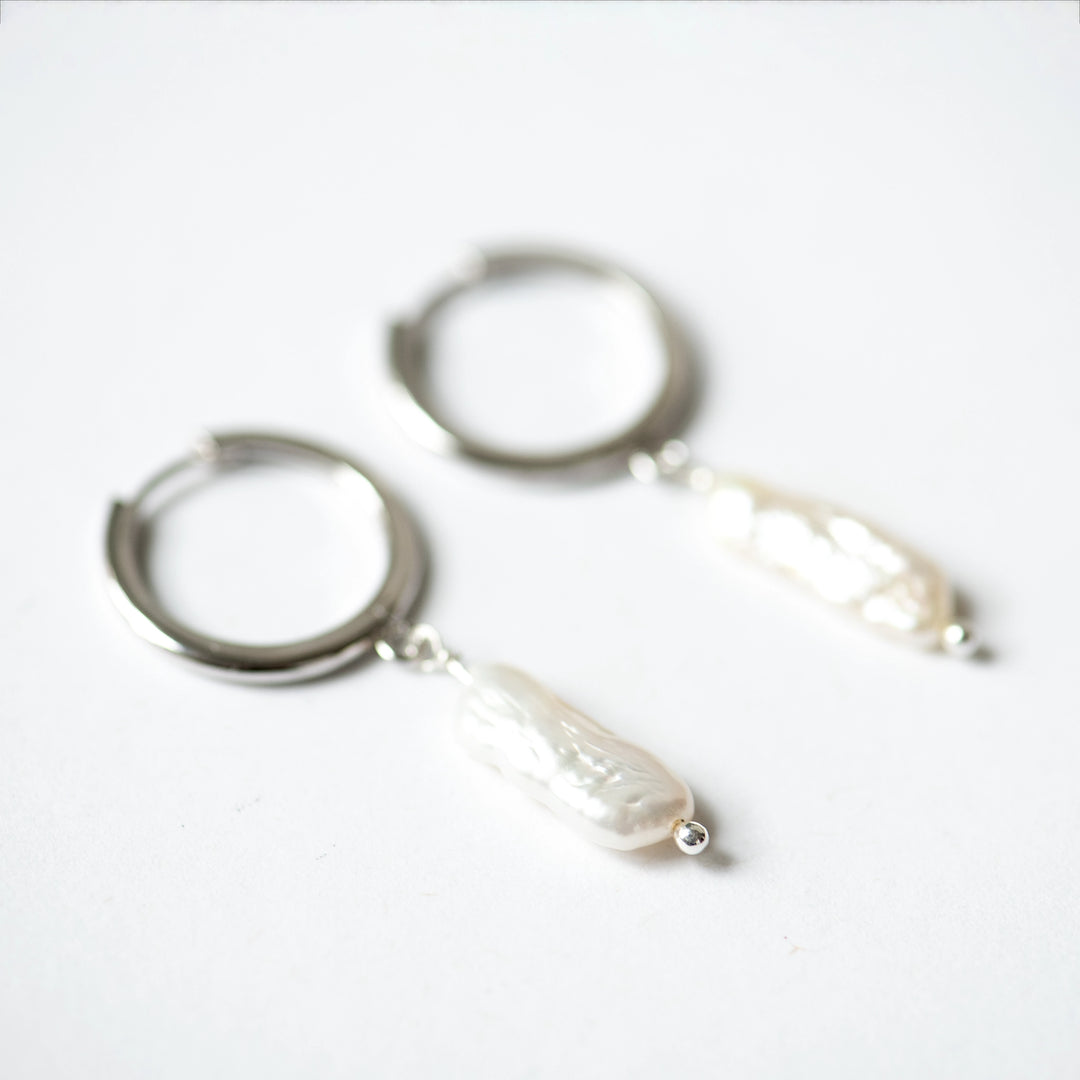 Creolen 'Keshi Perle' silber