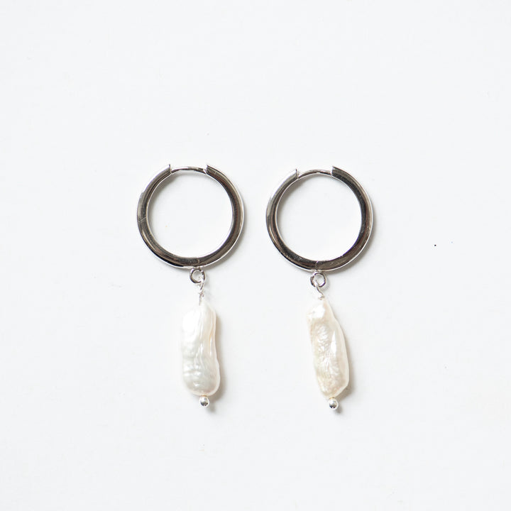 Creolen 'Keshi Perle' silber