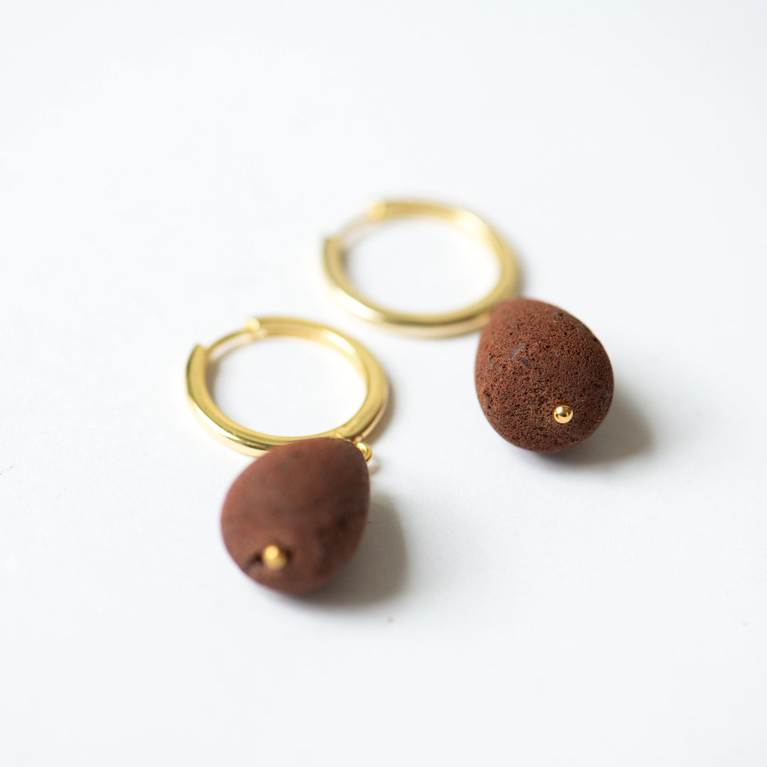 Creolen 'Lava Tropfen' gold