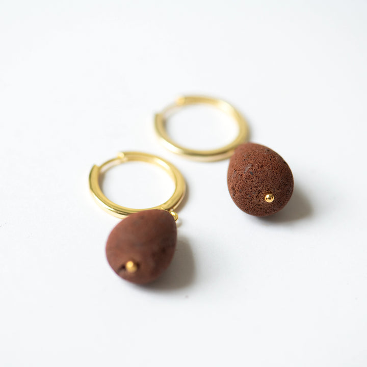 Creolen 'Lava Tropfen' gold