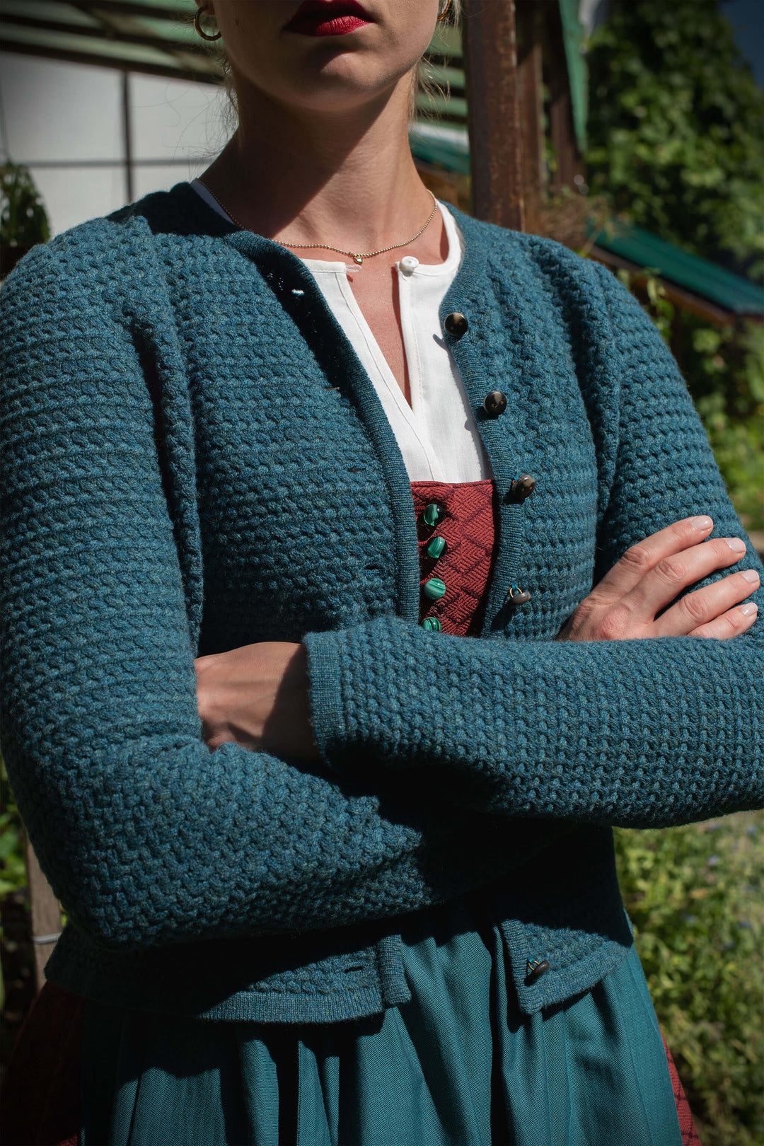 Strickjacke 'Geiselreith' Petrol