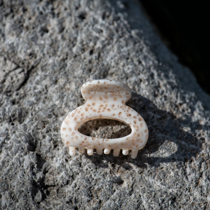 Haarklammer 'mini oval Vanille'