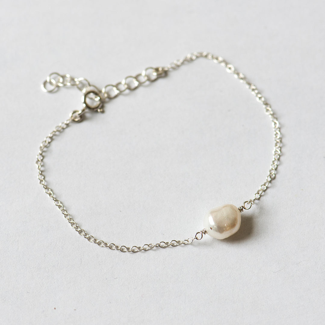 Armband 'Perle silber'