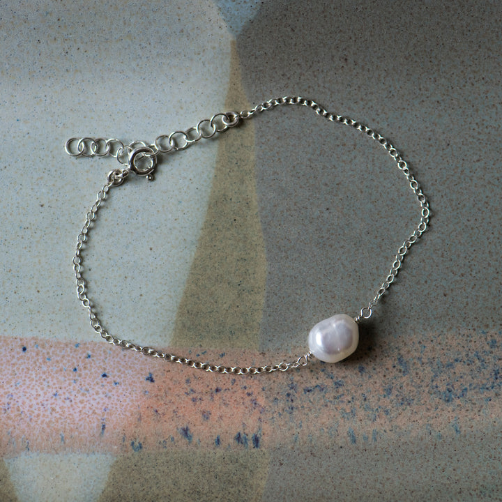 Armband 'Perle silber'