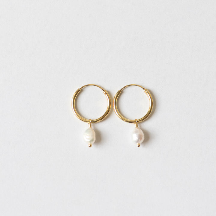 Creolen 'zart klein Perle gold'
