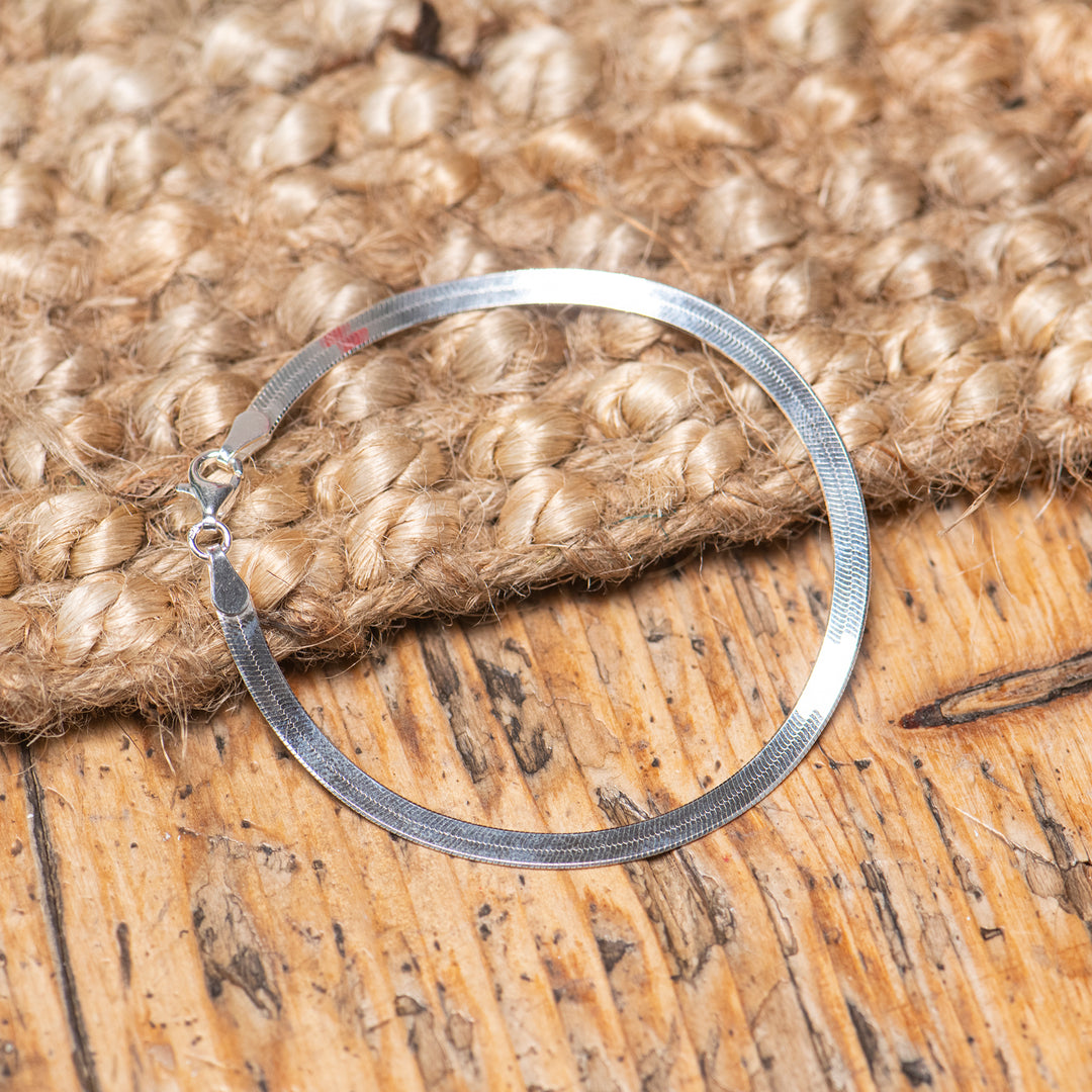 Armband 'Panzer flach silber'
