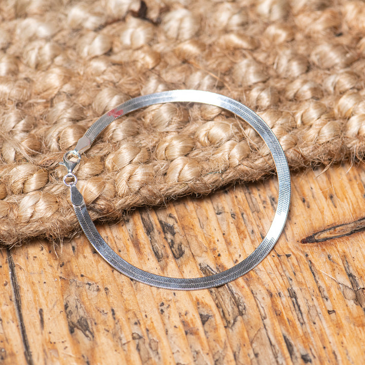 Armband 'Panzer flach silber'