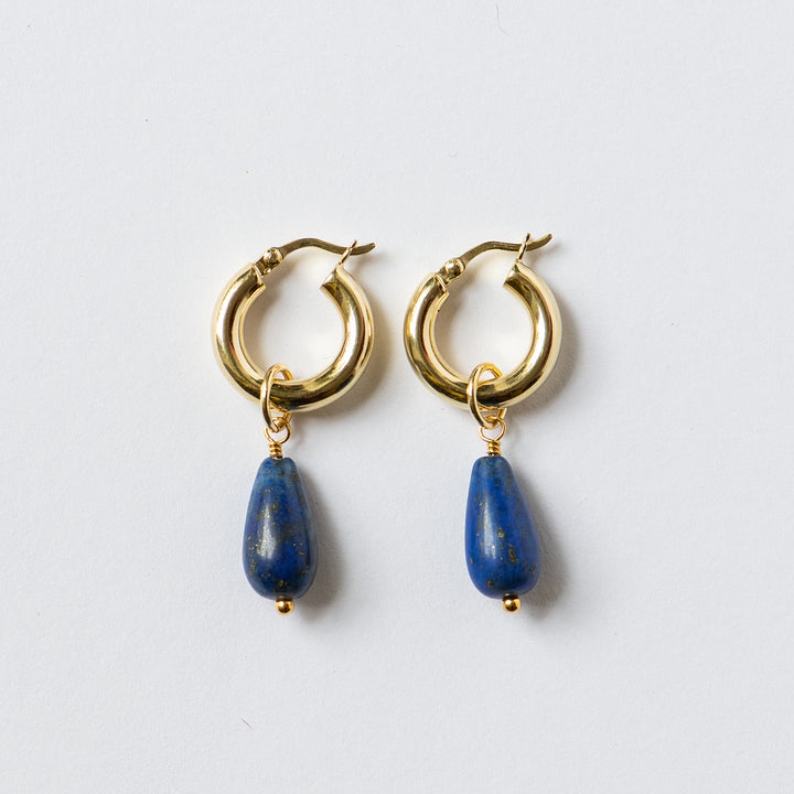 Creolen 'chunky Lapis Lazuli gold'