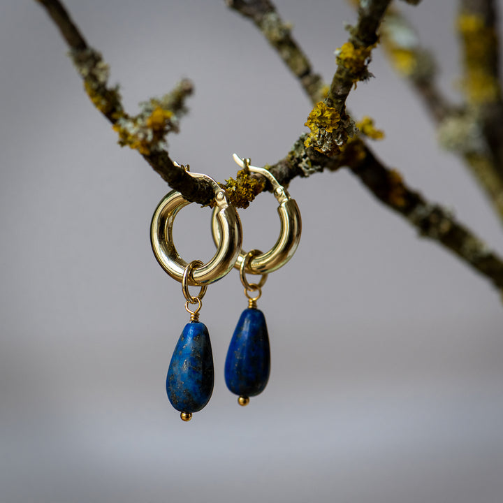 Creolen 'chunky Lapis Lazuli gold'