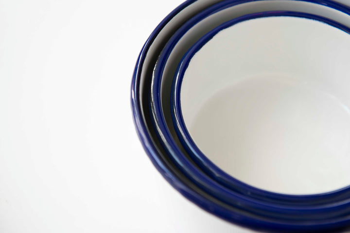 Hundenapf 'Emaille weiß blau'