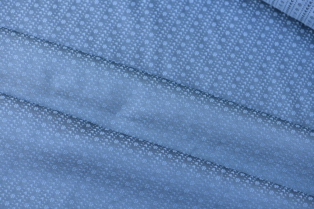 Jacquardstoff rauchblau mit Rankenmuster