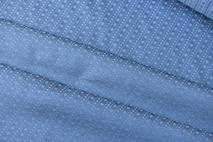 Jacquardstoff rauchblau mit Rankenmuster