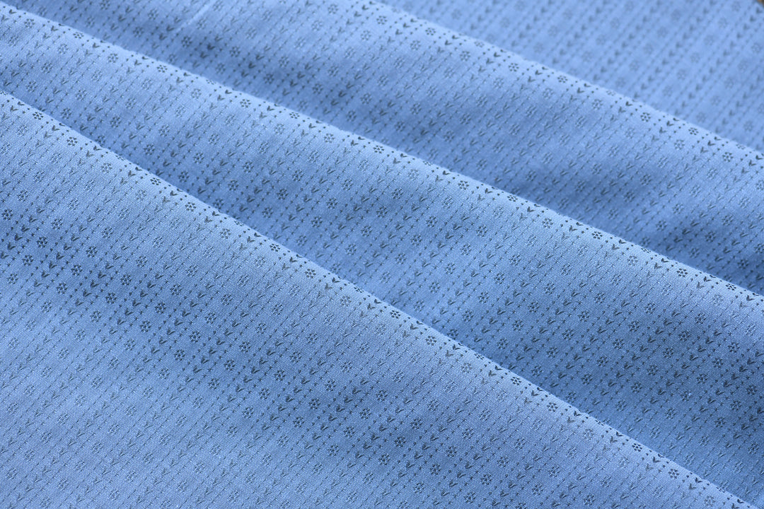 Jacquardstoff rauchblau mit Rankenmuster