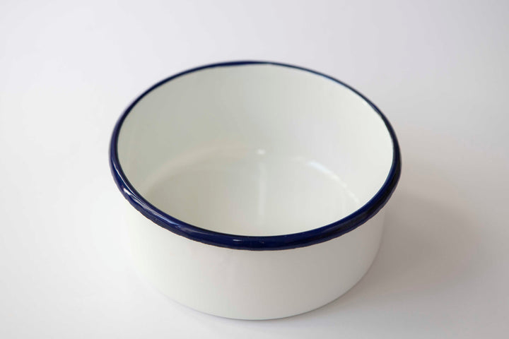 Hundenapf 'Emaille weiß blau'