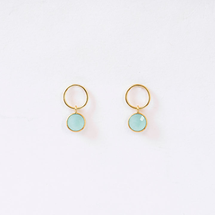 Ohrstecker 'Chalcedon rund gold'
