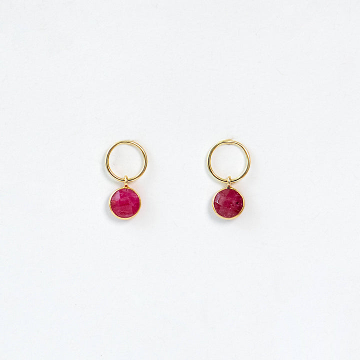 Ohrstecker 'Rubin rund gold'