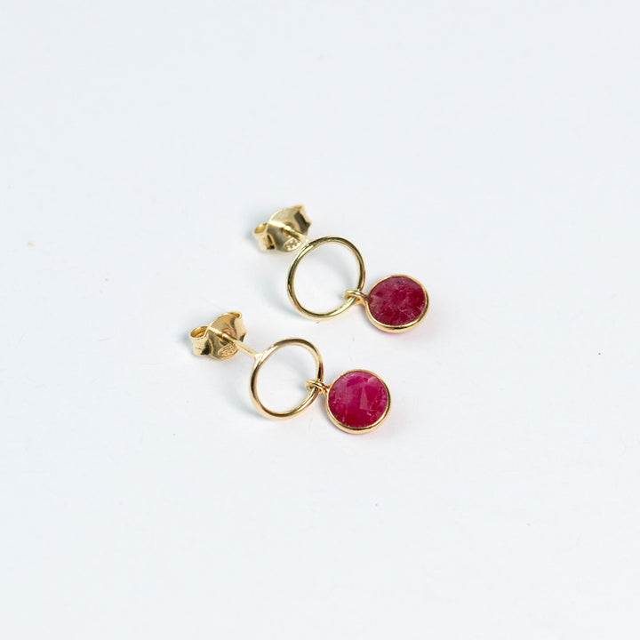 Ohrstecker 'Rubin rund gold'