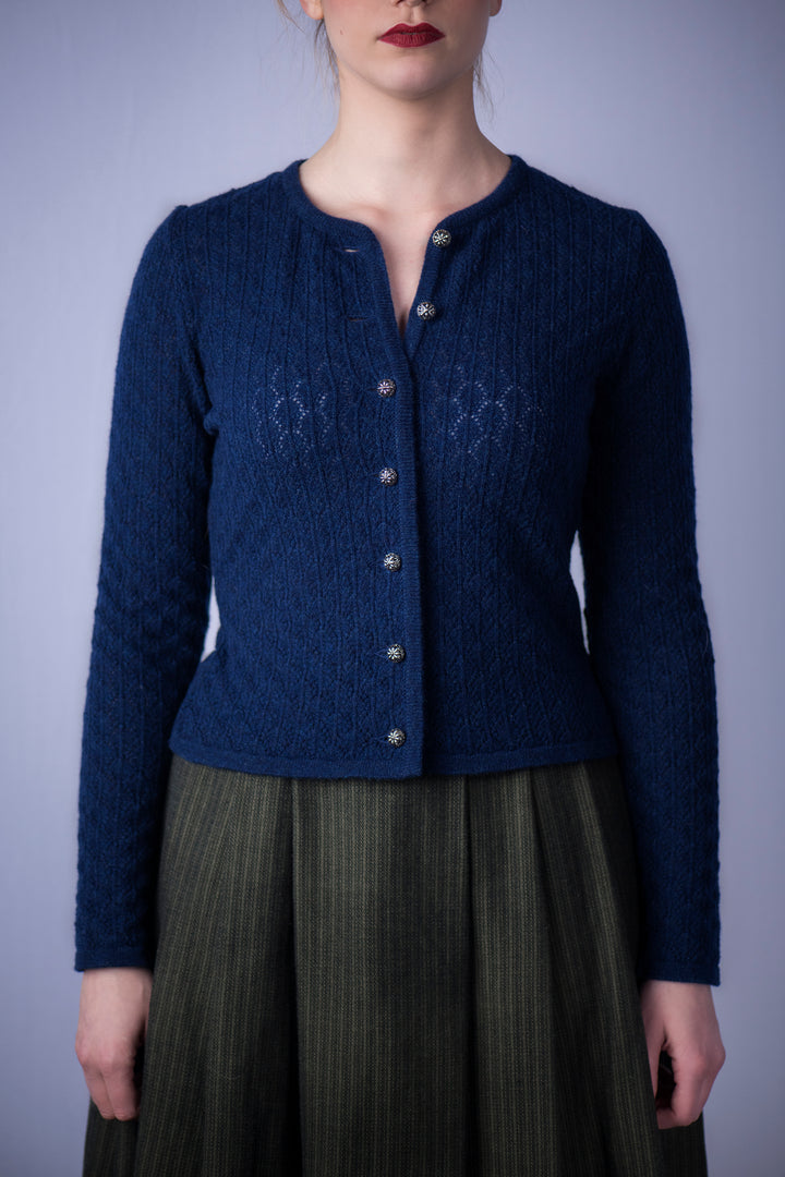 Strickjacke 'Erdweg' indigo