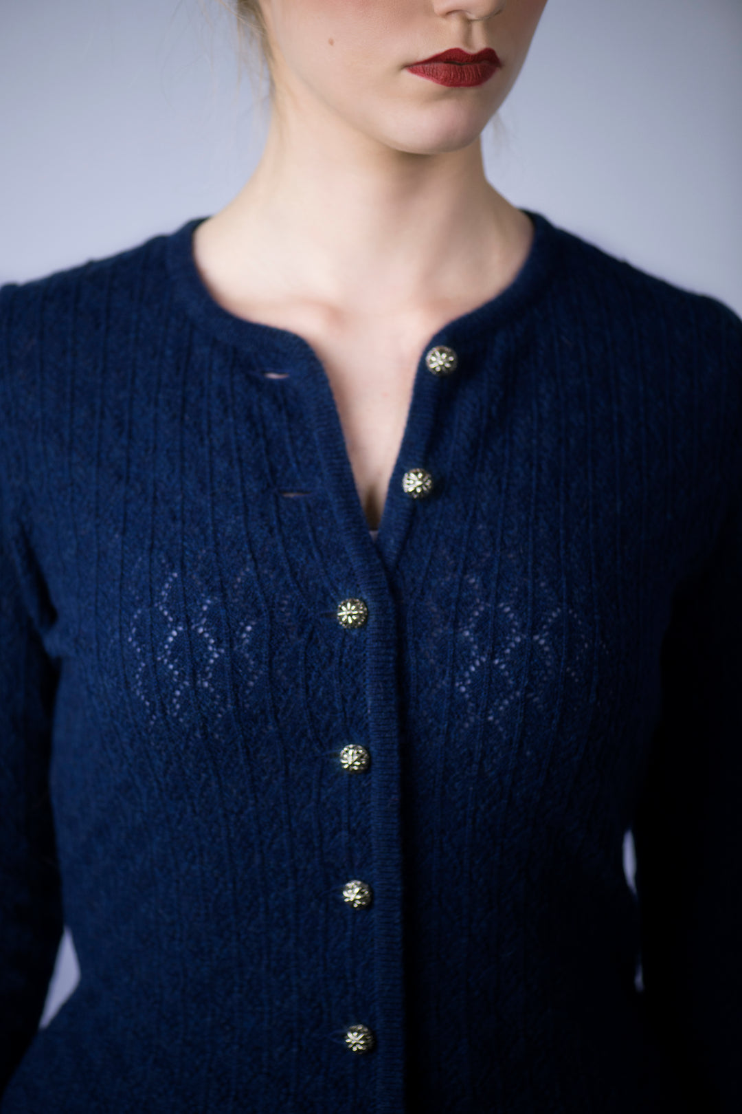 Strickjacke 'Erdweg' indigo