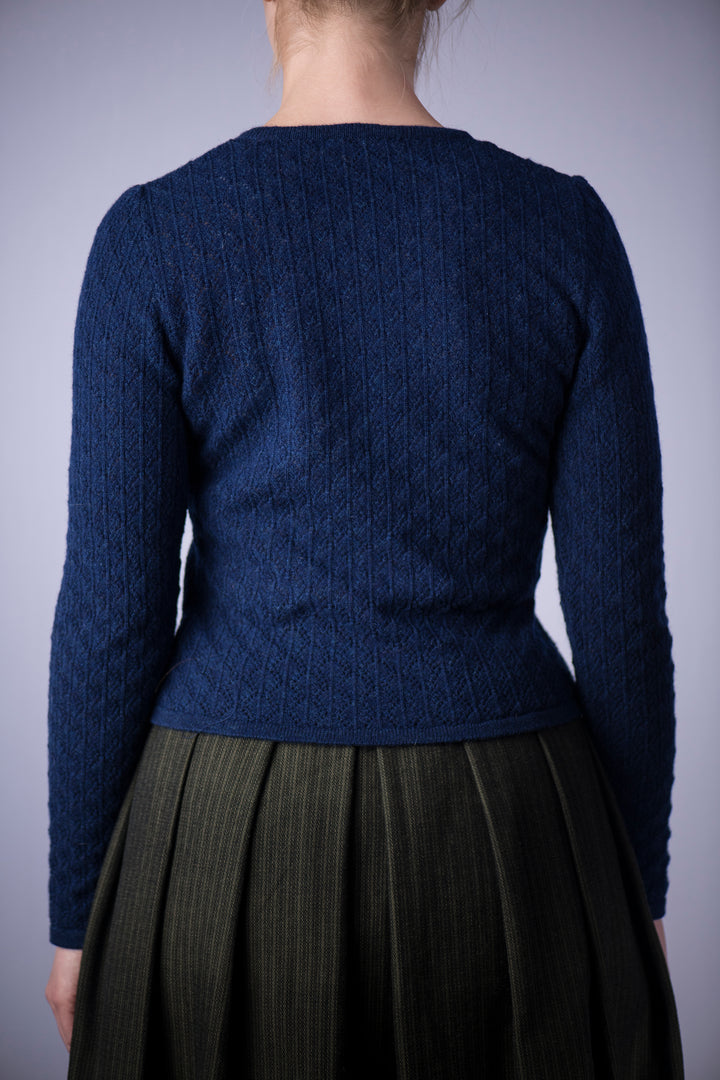 Strickjacke 'Erdweg' indigo