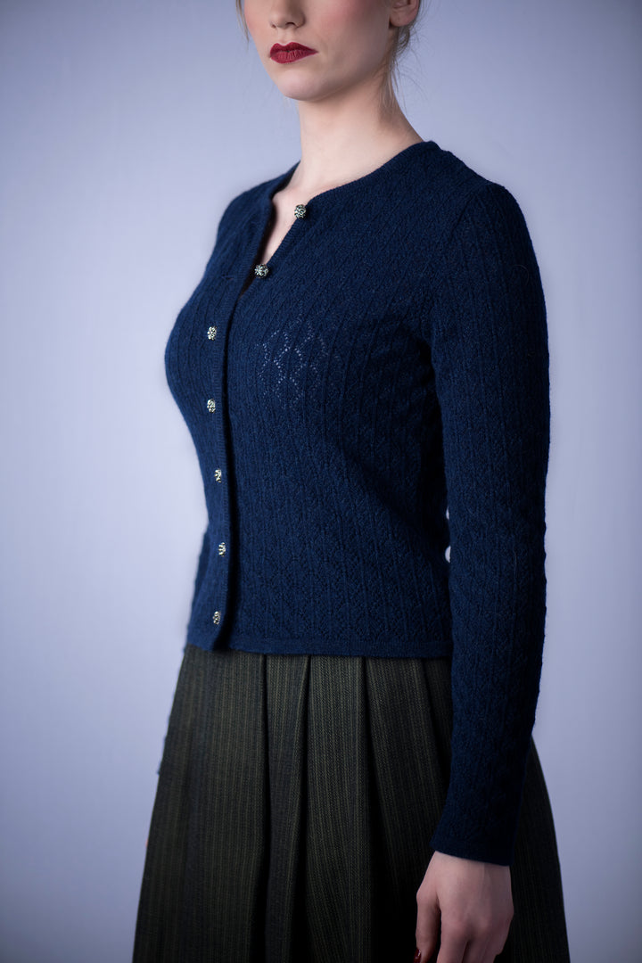 Strickjacke 'Erdweg' indigo