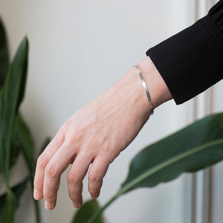 Armband 'Panzer flach silber'